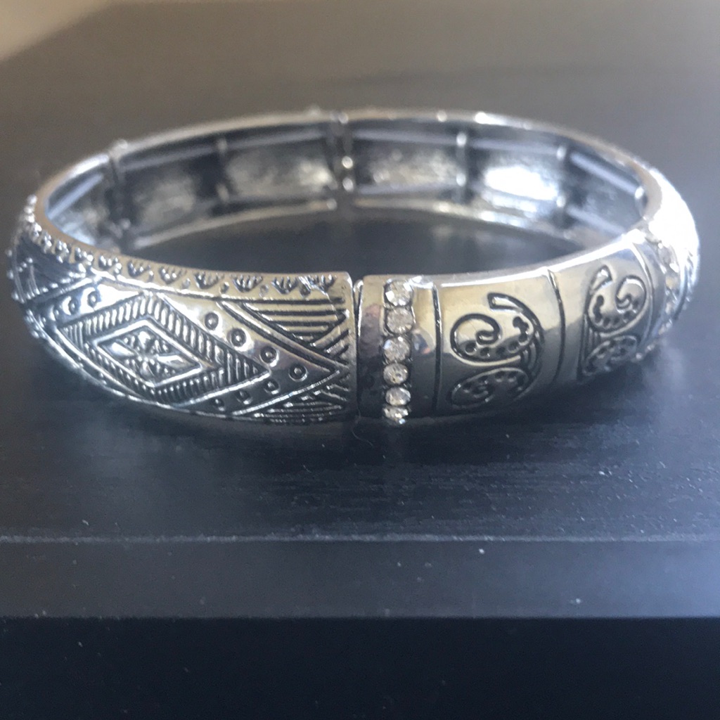 Silver Bracelet With Crystals